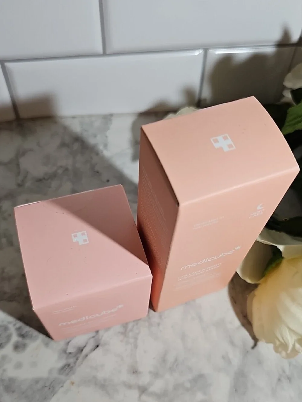 medicube Pink Collagen Jelly Cream & Night Wrapping Mask.
